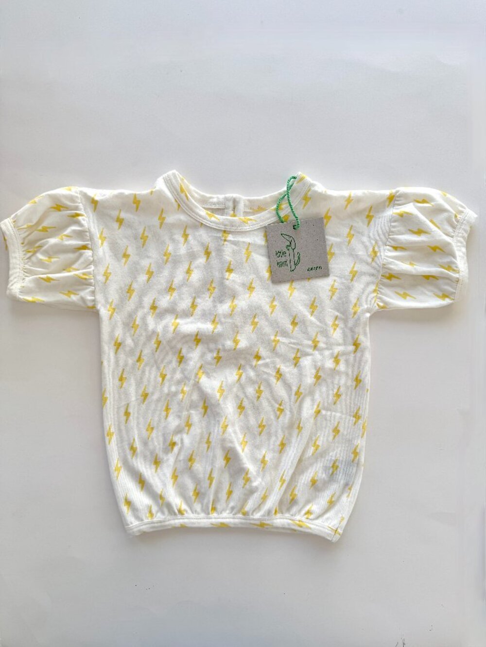Little Liam Kate Quinn Toddler Top 2T NWT Yellow Lightning Bolt Puff Sleeve
